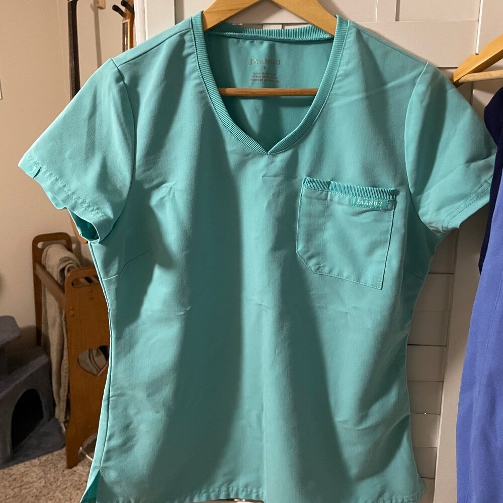 Small Teal Jaanuu Scrub Top